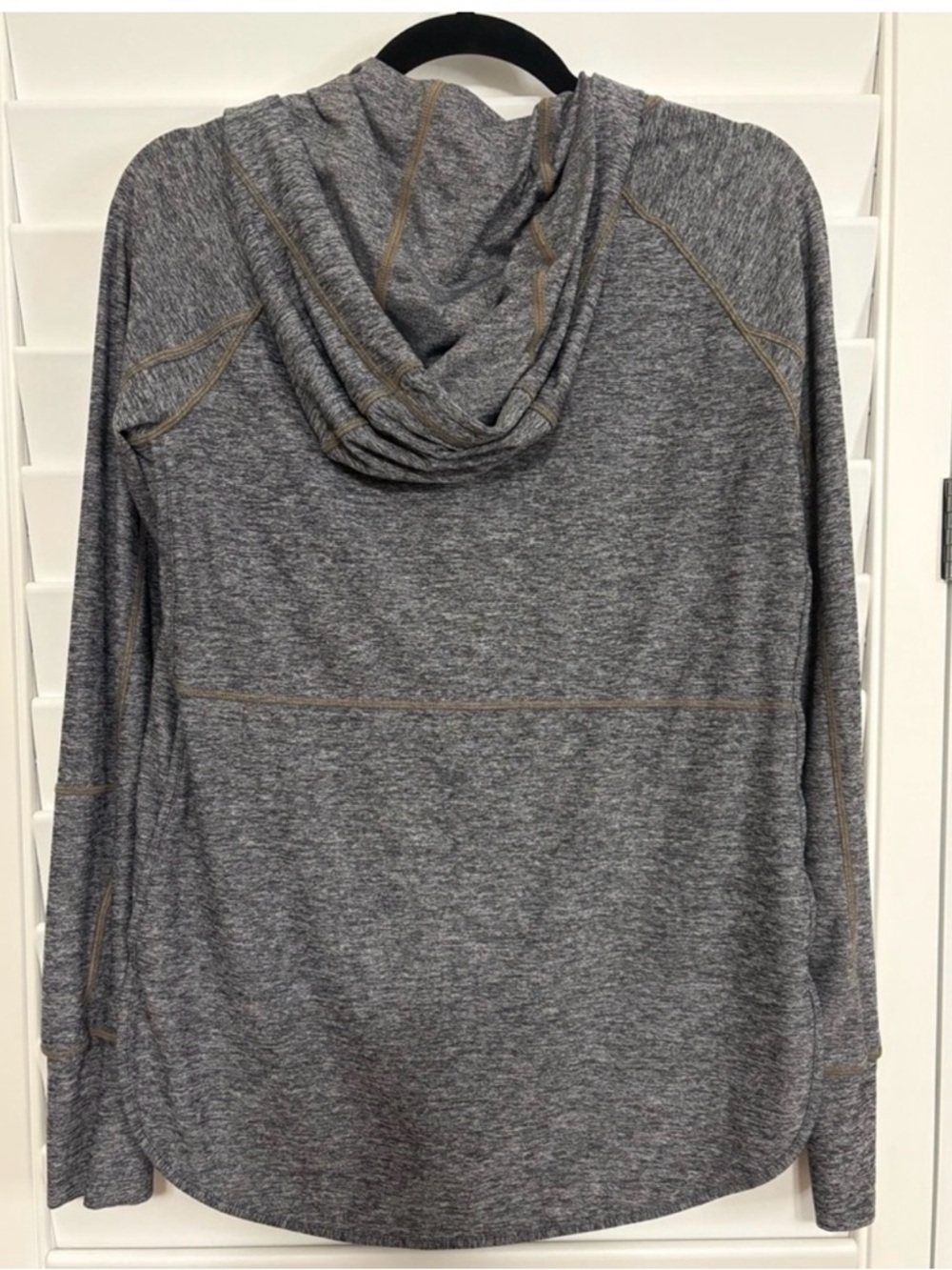 Athleta Heather Gray Baja UPF 50+ Jacket Hooded Full Zip Small - Picture 3 of 4